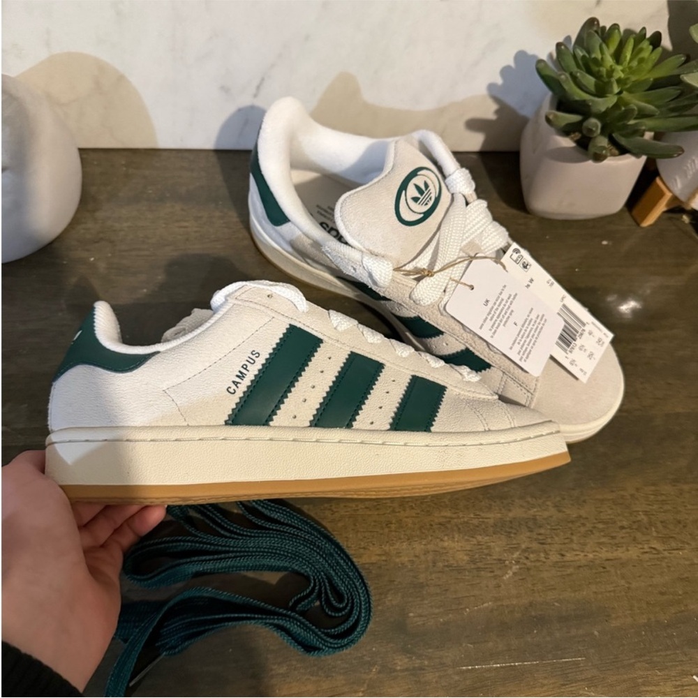 adidas Campus 00s W Crystal White / Core White / Collegiate Green - Picture 10 of 11